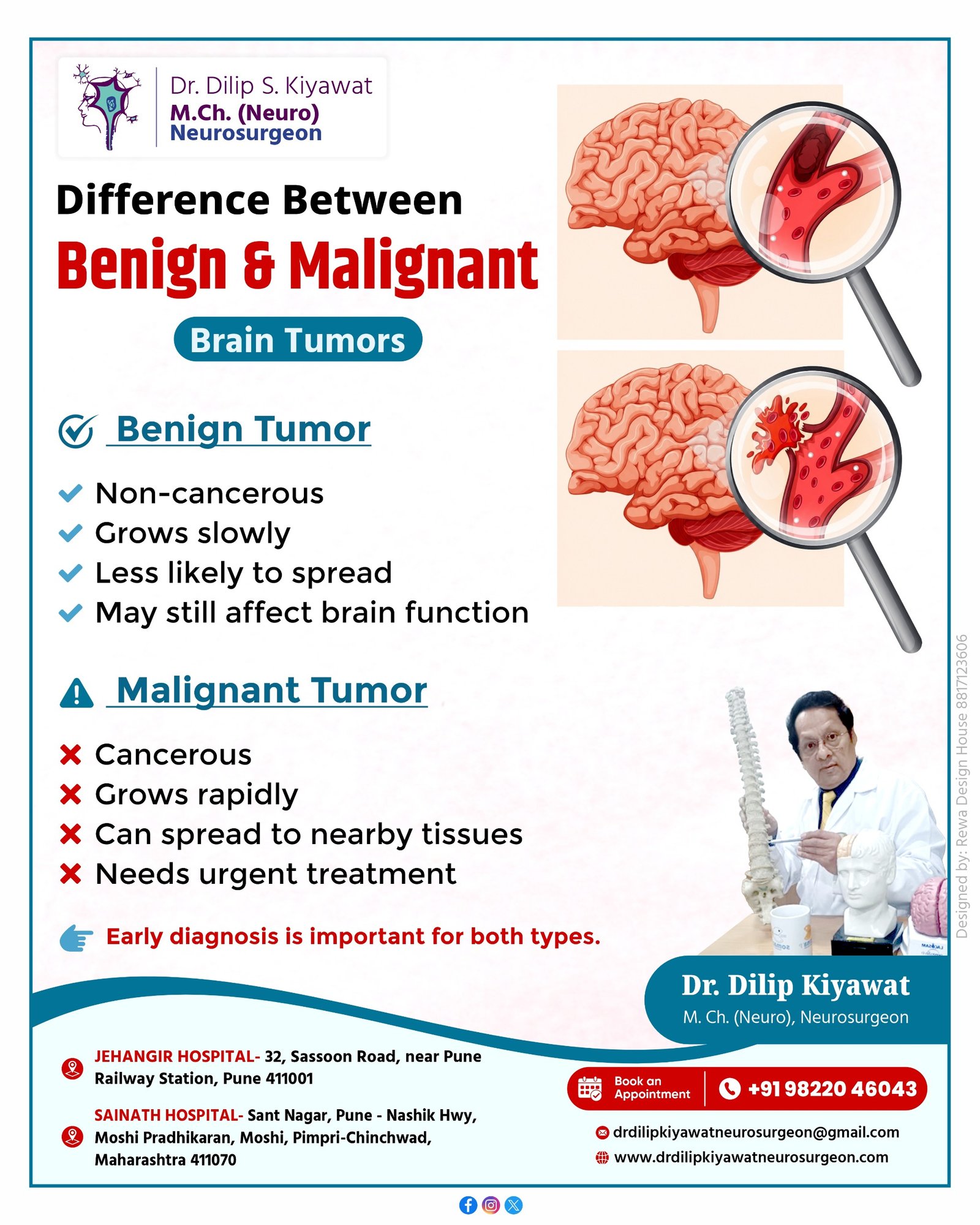 Difference Between Benign & Malignant Brain Tumors — Expert Neurosurgery Care by Dr. Dilip Kiyawat in Pune