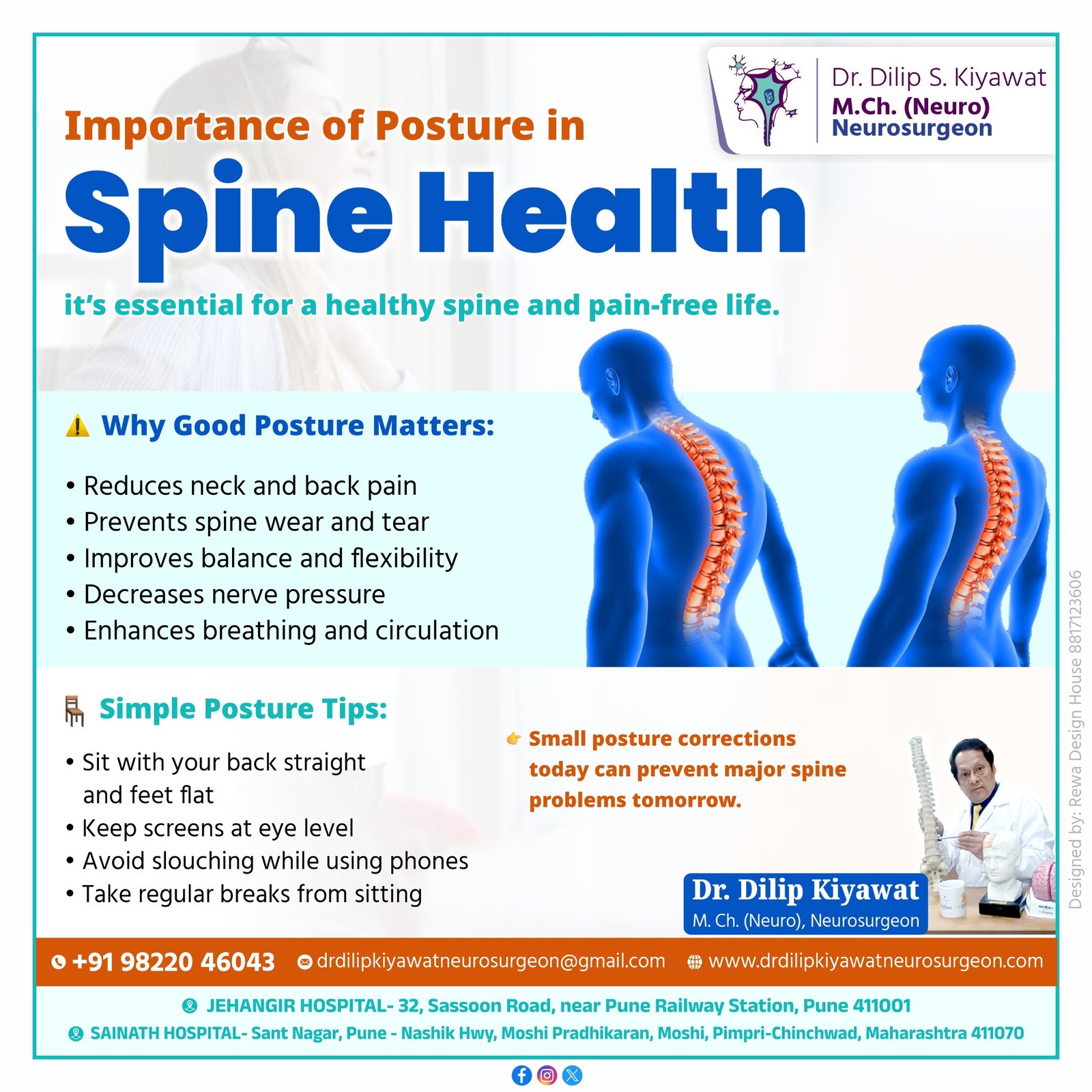 Importance of Posture in Spine Health | Dr. Dilip S. Kiyawat – Best Neurosurgeon in Pune